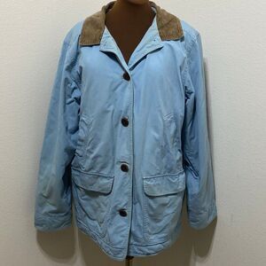 L.L. Bean Quilted Insulated Blue Canvas Barn Chore Coat Women's Size X-Large